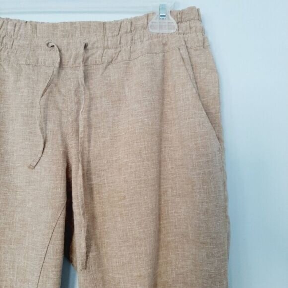 MEC | Hemp Blend Cropped Pull-On Casual Pants Tan Sz 4 - Picture 3 of 12